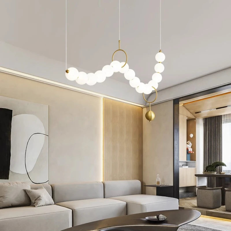 Lustre suspendu blanc éclairage LED moderne