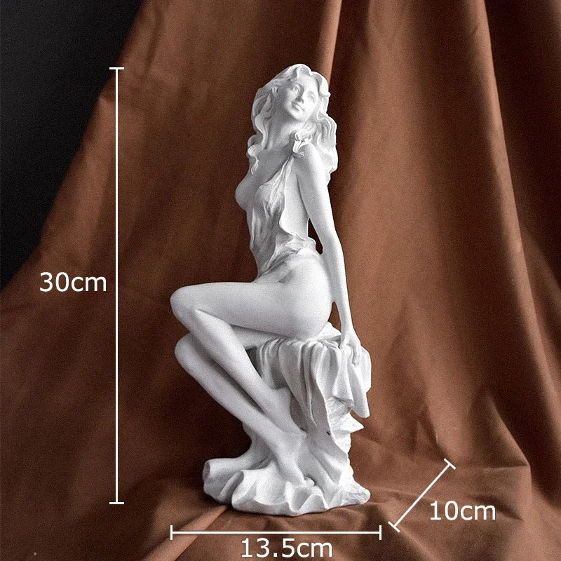 statue déesse vénus résine art classique figurine femme nue pose antique decoration