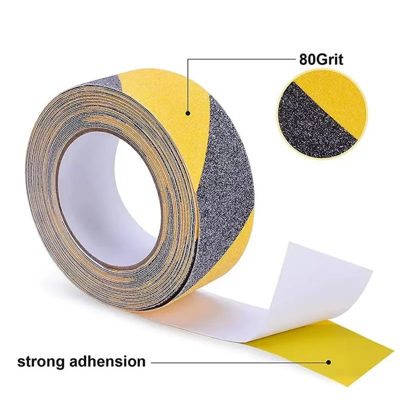 ruban adhésif antidérapant texturé noir jaune gris transparent escaliers étagères utilitaire
