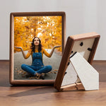 cadre photo bois marron rustique minimaliste chaleureux murs decoration paysages portraits animaux