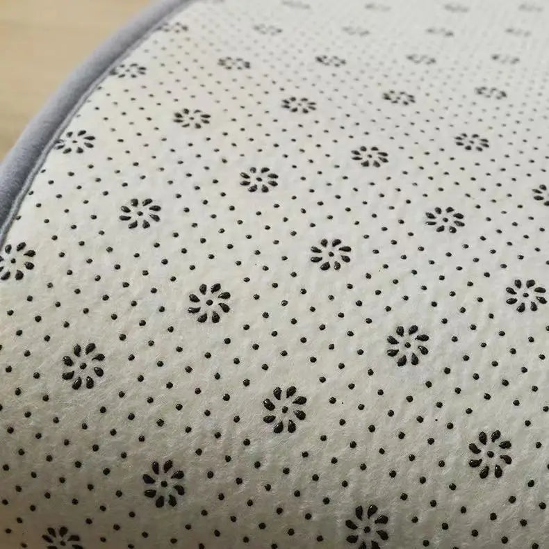 tapis doux gris clair peluche motifs floraux moderne confortable polyester lavage mécanique solide