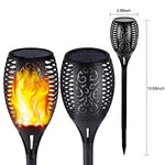 lumière solaire flamme moderne noire ornementale fixée piquet patio extérieur