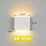 applique murale led ip65 étanche 6w 12w blanc noir contemporaine basse consommation