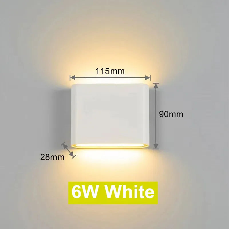 applique murale led ip65 étanche 6w 12w blanc noir contemporaine basse consommation