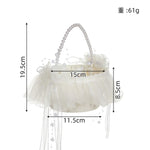 panier dentelle tulle rubans satinés fleurs artificielles romantique champêtre mariage demoiselle honneur deco table