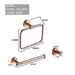 ensemble accessoires salle bain métal or rose moderne porte serviette savon brosse dents