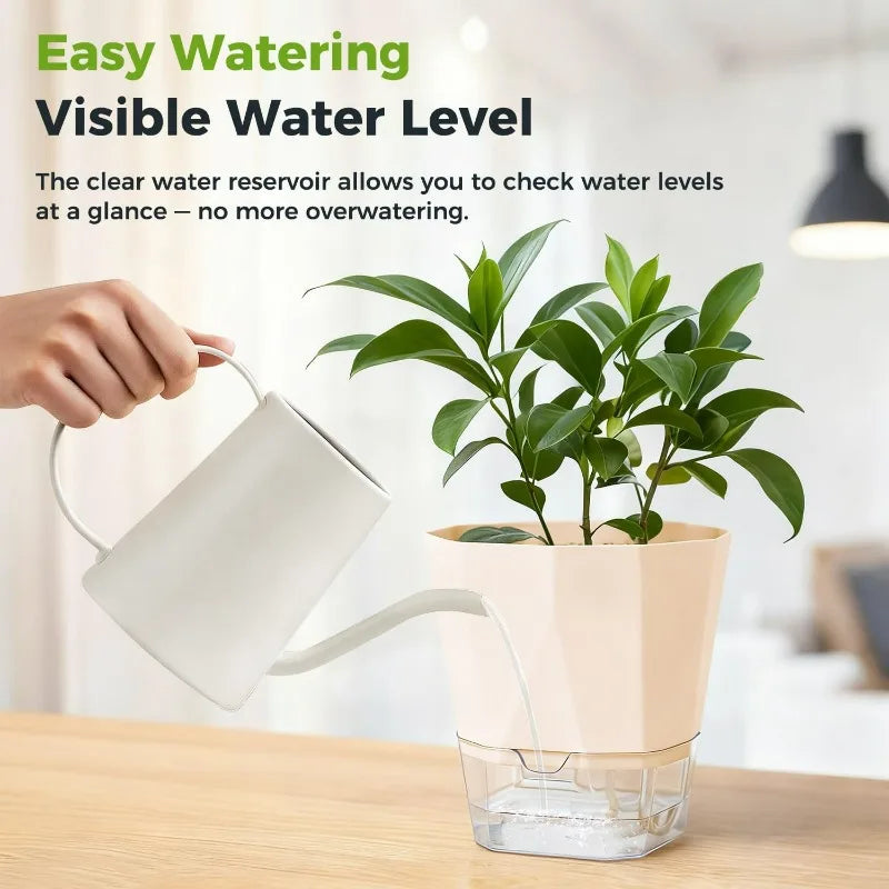 pots auto arrosants fleurs plastique pet blanc modernes sans fixation coton pince couteau plante