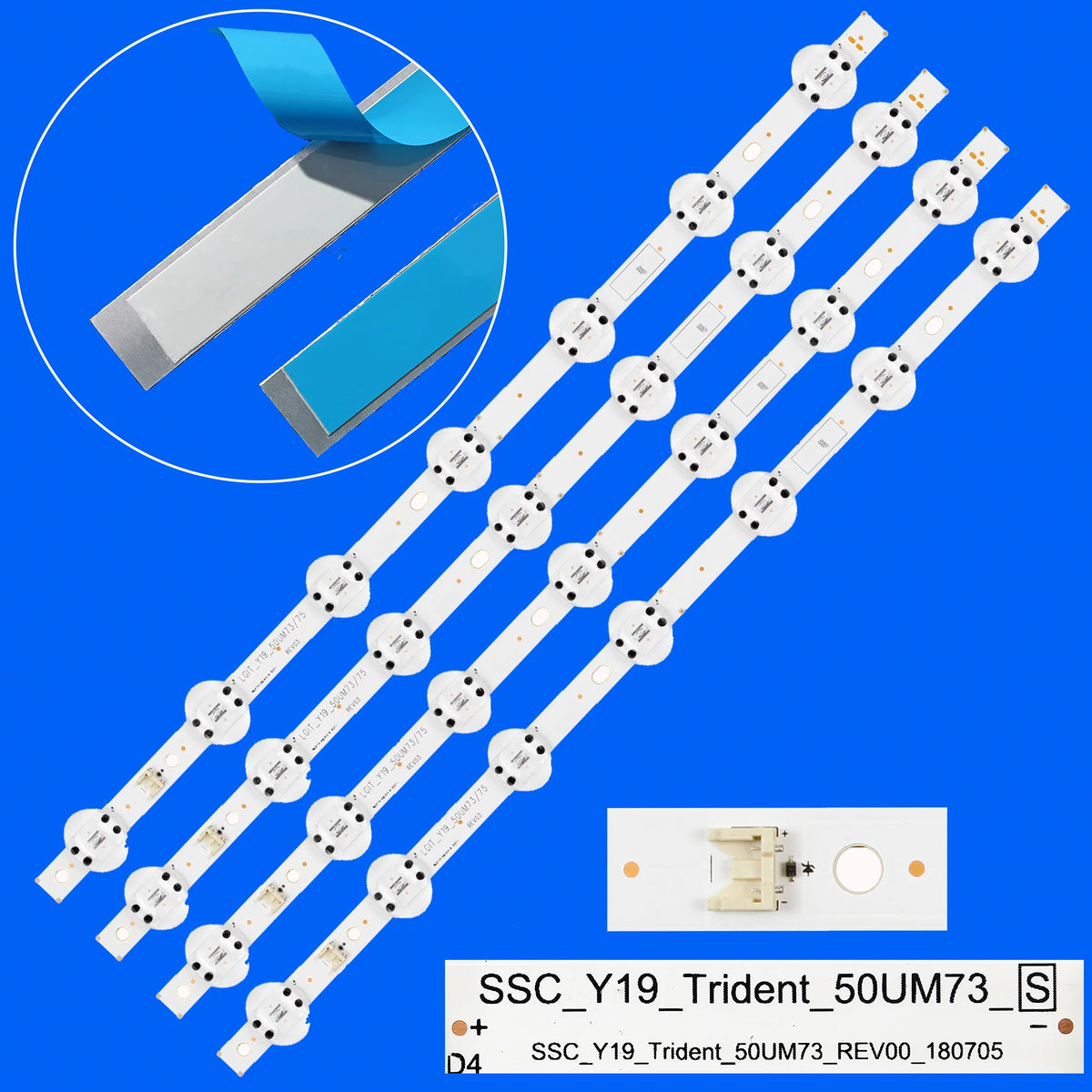 bande lumineuse led adhésive blanche moderne connecteur boutons commande téléviseur blanc