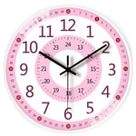 horloge murale silencieuse apprentissage dessin animé colorée enfants sections colorées motifs
