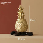 ananas decoratif ornement moderne resine dorée deco salon photo creative minimaliste triangles or blanc