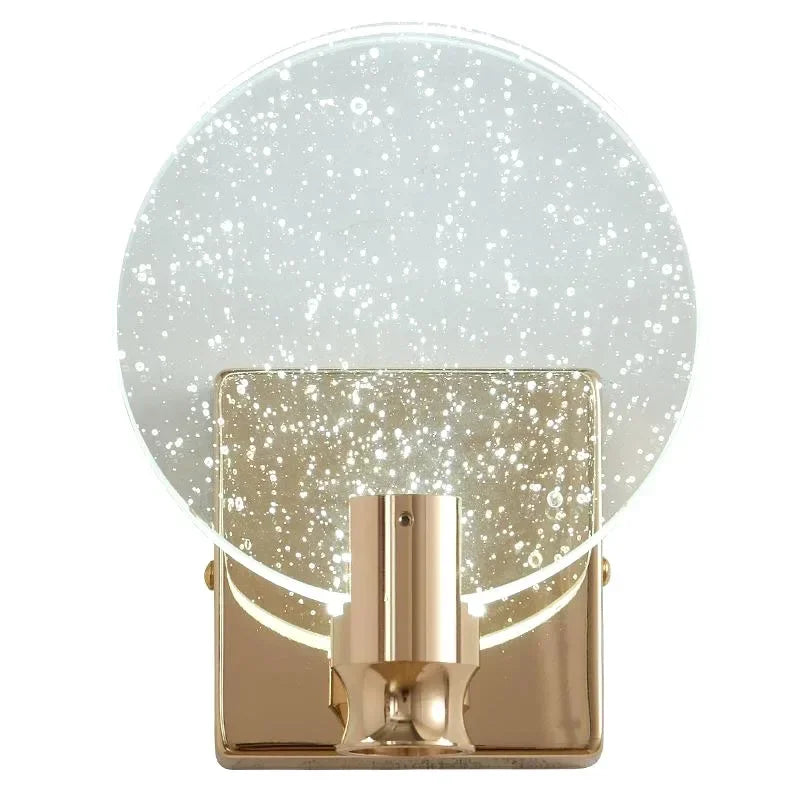lampe murale moderne or blanc translucide paillettes dorées facile certifiée led 90 260v