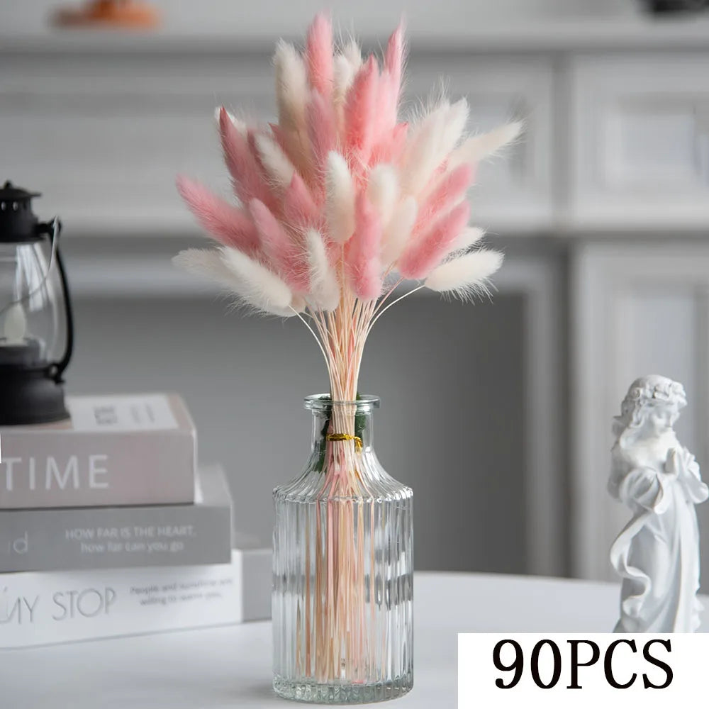 décoration intérieure bouquet fleurs séchées rose blanche vase anniversaire mariage festive naturelle