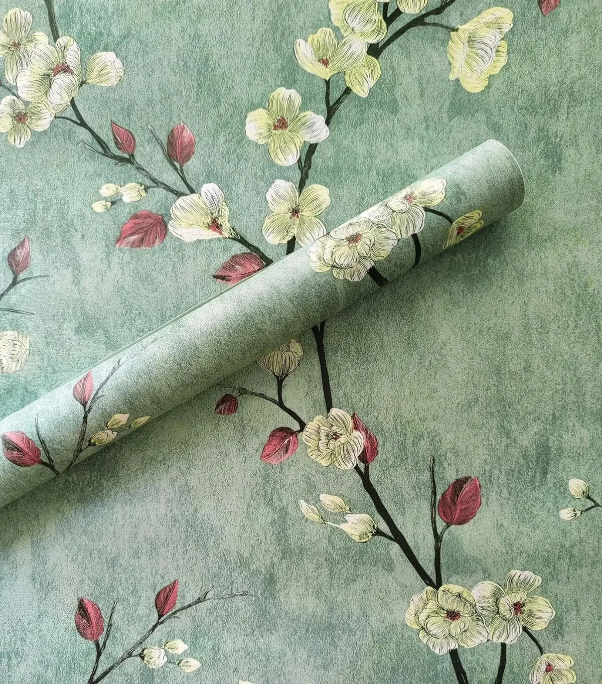 papier peint adhésif floral effets grunge moderne naturel résistant l'eau