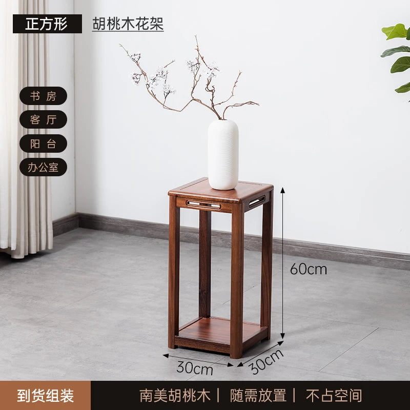 support plantes bois naturel moderne vase plante aquarium poissons finition brillante marron clair minimaliste
