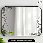 autocollants muraux fleurs colorées moderne adhésifs amovibles miroir salle bain porte douche or blanc