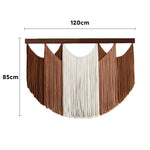 rideau macramé boho moderne franges vert blanc marron bleu gris salon