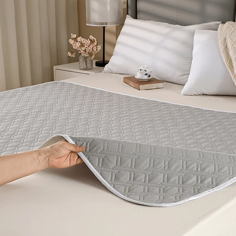 protège lit imperméable gris quilté adhésif moderne sac rangement 70x90cm