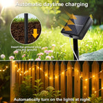 guirlande lumineuse solaire dorée jaune moderne modes éclairage imperméable ip65 led autoinstallationextérieur camping mariage