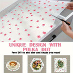 tapis moderne blanc rose fleurs points antidérapant facile nettoyage couvre surface tiroir réfrigérateur