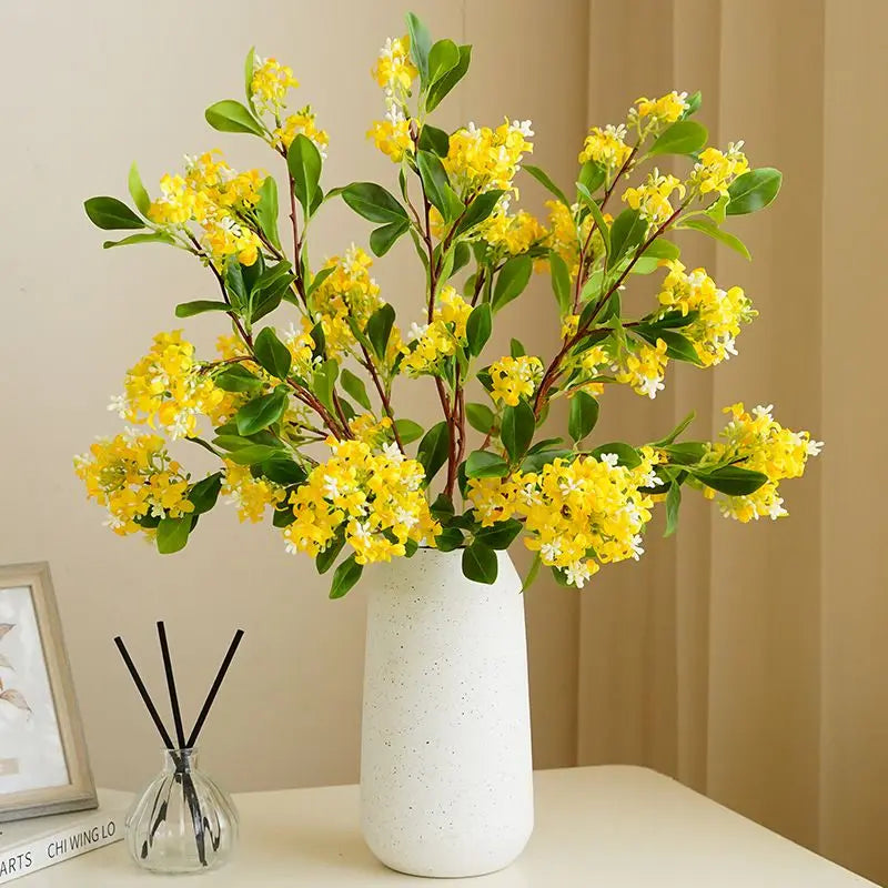 Bouquet artificiel fleuri jaune blanc rose bleu violet naturel minimaliste intérieur decoration mariage anniversaire
