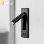 lampes murales modernes interrupteur bouton lisse métallique noir argenté bronze doré minimaliste
