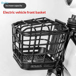 panier avant vélo électrique noir grille ouverte couvercle détachable rangement plastique utilitaire fonctionnel