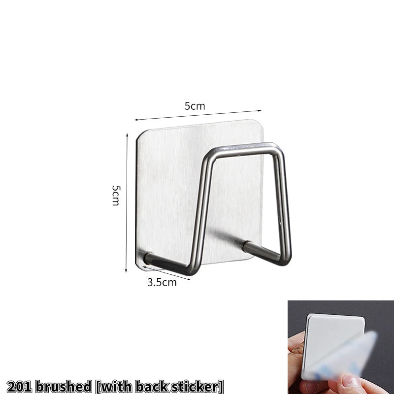 porte savon mural adhésif argenté noir blanc moderne minimaliste cuisine