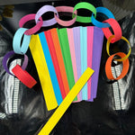 guirlande papier multicolore étoiles fêtes anniversaires mariages événements géométrique festive