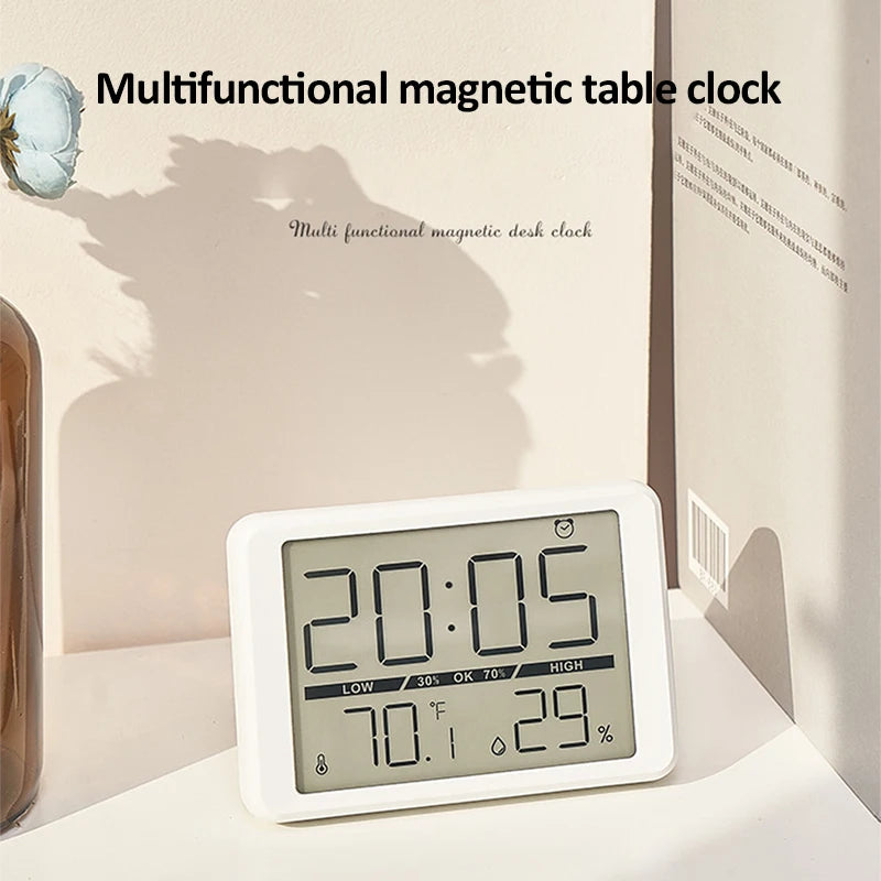 horloge multifonctionnelle affichage numérique température humidité minimaliste moderne réveil heures date snooze