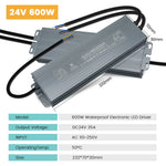 alimentation led étanche transformateur extérieur aluminium gris pilote dc 12v 24v éclairage