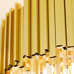 lustre contemporain luxueux doré transparent acier inoxydable cristal haute luminosité facile certifications multiples