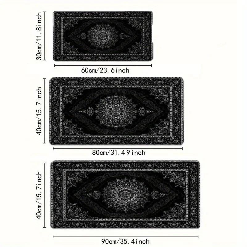 tapis souris moderne élégant noir géométrique antidérapant caoutchouc lisse 30x60cm 40x80cm 40x90cm