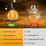 guirlande lumineuse vintage blanc chaud transparent 30m 50 ampoules e12 clips