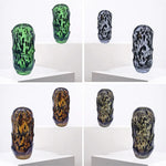 vases modernes transparents colorés points ondulés marron vert noir bleu