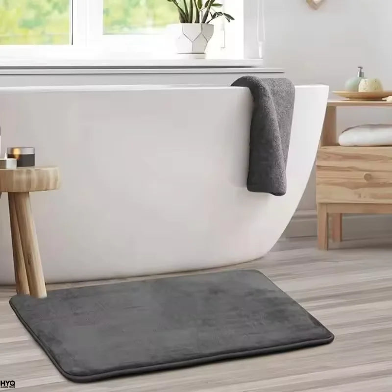 tapis bain gris beige bleu marine velours uni antidérapant moderne facile nettoyer absorption d'eau