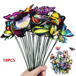 décoration extérieure papillons multicolores imprimés détaillés réalistes tringles pots fleursextérieur fantaisistes PVC