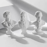 buste sculptural résine blanc détails antiques classiques décoration intérieure alexander beethoven athena chopin