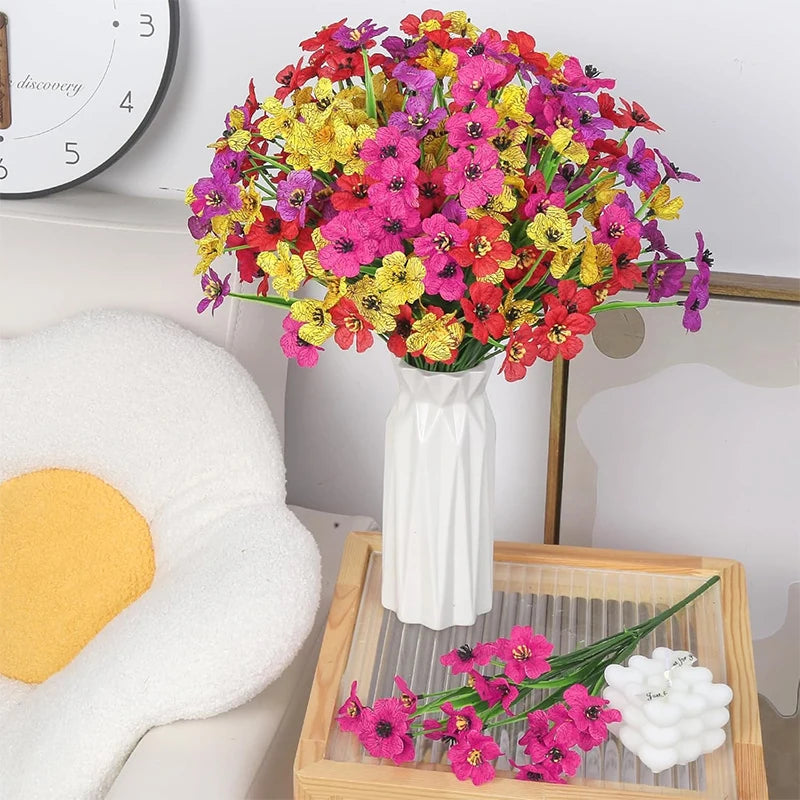 bouquets fleurs artificielles violet rose jaune modernes decoration intérieure minimaliste 35cm 3p 6p 9p