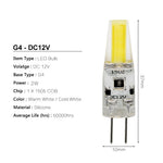 ampoule led transparente 12v g4 360° blanc chaud 2700k 50000h moderne