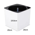 Pot fleurs moderne blanc lisse sans finition 20cm 20cm 19.8cm auto arrosage
