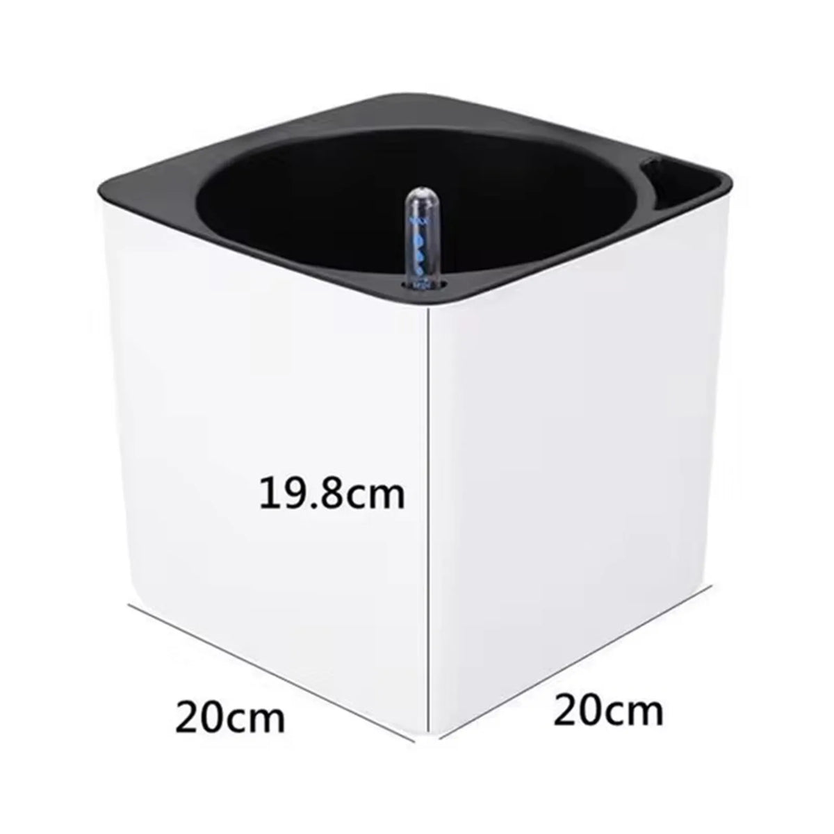 Pot fleurs moderne blanc lisse sans finition 20cm 20cm 19.8cm auto arrosage