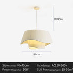 lampe suspendue moderne blanche rayures verticales salon chambre éclairage 50cm 60cm 80cm led flux