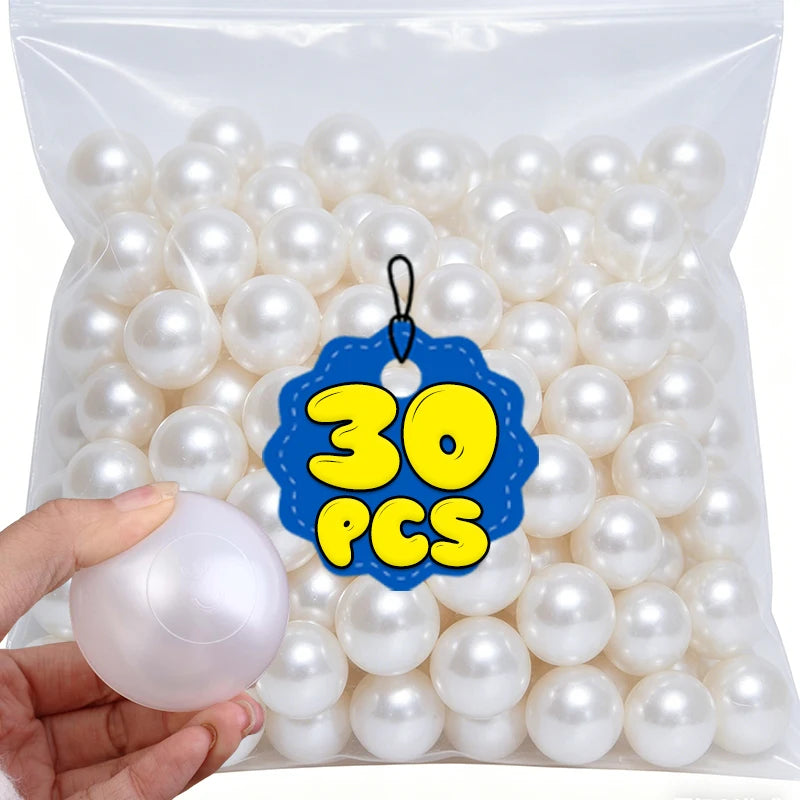 décoration mariage blanc boules rondes plastique opaques set 30 pièces