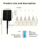 guirlande lumineuse solaire moderne dorée étoiles lumineuses télécommande modes filaments dorés jardin patio