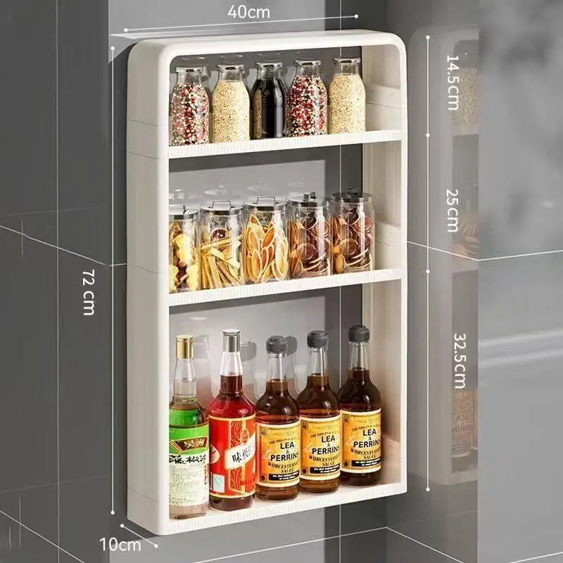 étagère murale blanche moderne niveaux assaisonnements épices provisions bouteilles boîtes poids fitness