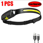 lampe frontale rechargeable led noire jaune mode nuit camping pêche extérieur USB cable sortie
