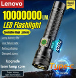lampe poche led rechargeable écran numérique zoomable 2000 lumens noir tactical camping