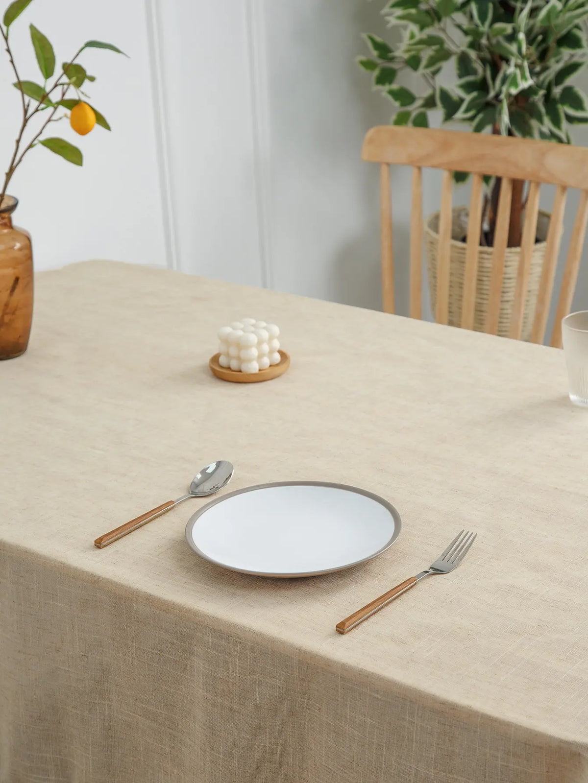 nappe table rectangle beige tissage apparent franges rustique minimalisteextérieur intérieurversible polyester
