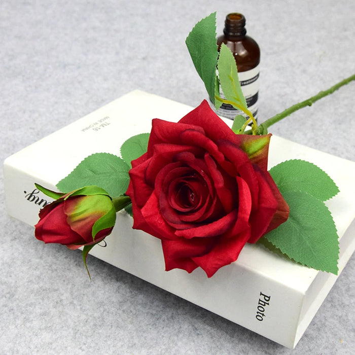 bouquet roses artificielles soie decoration maison mariage anniversaire baby shower exterieur fleurs réaliste