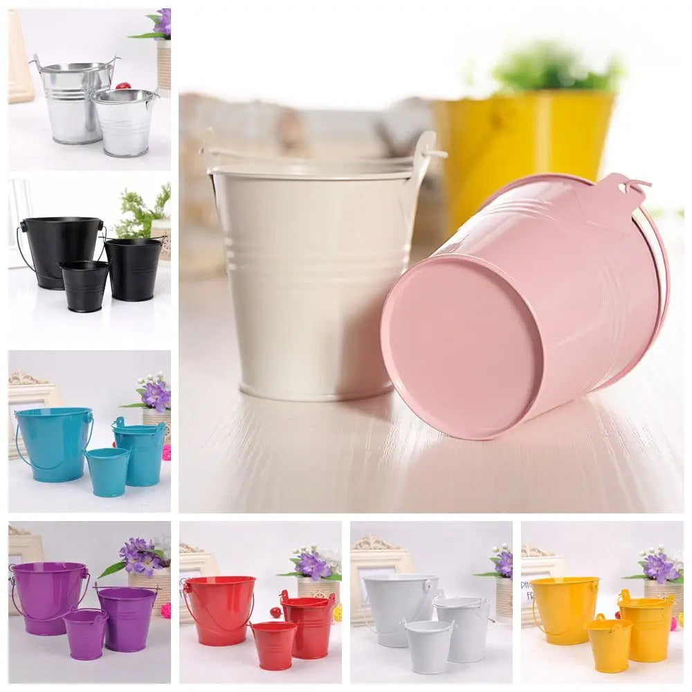 pot fleur métal classique poignée plante intérieure extérieur